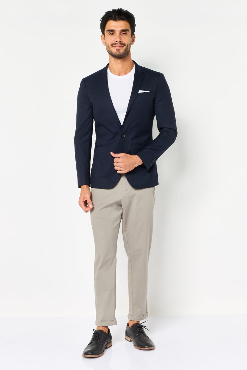 Selected Homme Men Slim Fit Long Sleeve Plain Blazer, Navy - Image 3