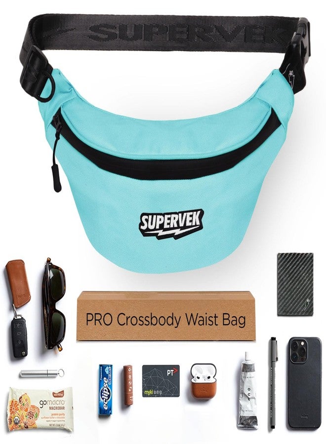 SUPERVEK Waist Bag for Men Women - Cross Body Shoulder Bags for Man Woman - Small Side Bag with Waterproof Zipper - Travel Hiking Hip Fanny Pack - Stylish Mini Chest Belt Bag Pouch - Pastel Blue - Image 1