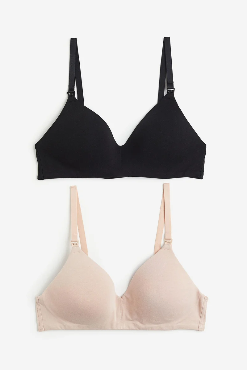 H&M  MAMA 2-pack padded cotton nursing bras for Women | Best Price UAE