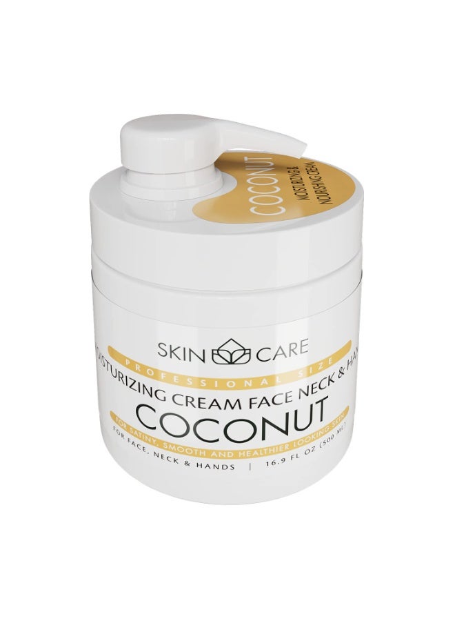Skin care Skin Care Coconut Oil 3-in-1 Moisturizer Face Cream, Neck and Hands - Treatment for Crepey Texture, Wrinkles and Sagging - Daily Lotion for All Skin Types - 16.9 fl. oz. - Image 1