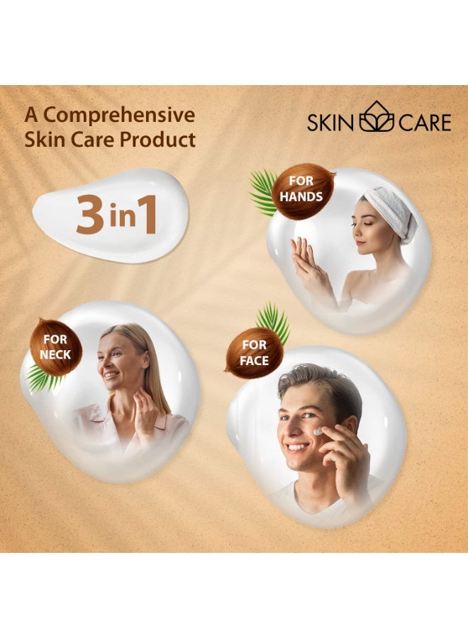 Skin care Skin Care Coconut Oil 3-in-1 Moisturizer Face Cream, Neck and Hands - Treatment for Crepey Texture, Wrinkles and Sagging - Daily Lotion for All Skin Types - 16.9 fl. oz. - Image 5