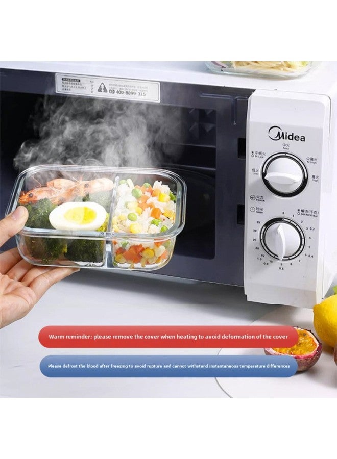 Glass Lunch Box Microwave Heating Special Office Student Lid Lunch Box Sealed Portable Household-Specifications:Gbxh1002 600ml Glass Crisper Box-Color:Transparent  - Image 4