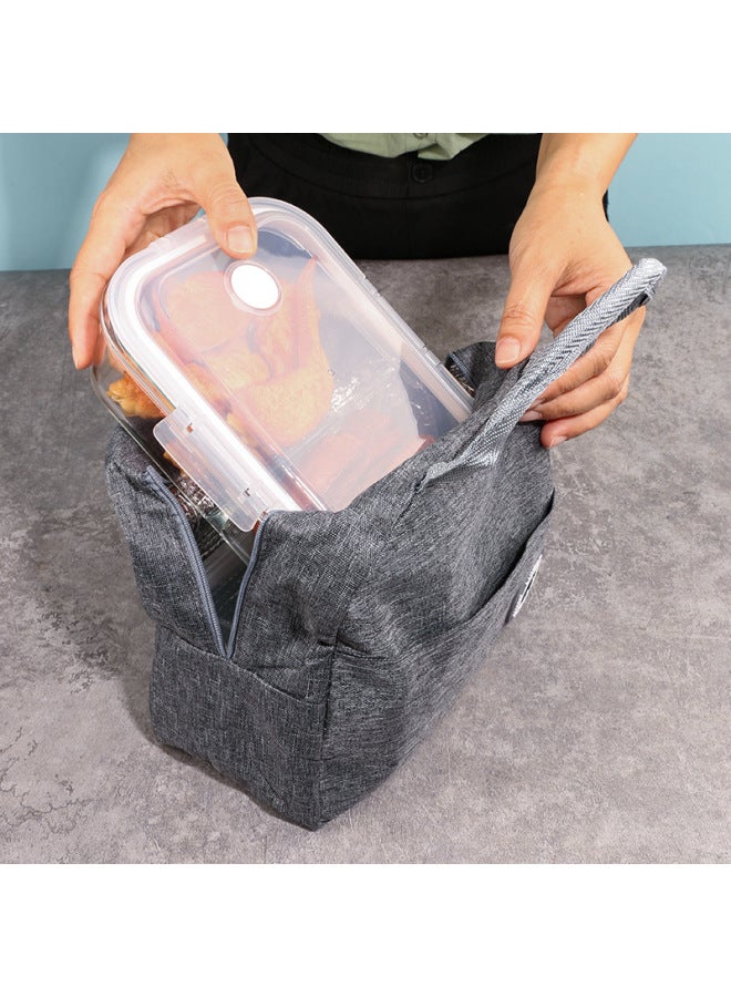Glass Lunch Box Microwave Heating Special Office Student Lid Lunch Box Sealed Portable Household-Specifications:Gbxh1002 600ml Glass Crisper Box-Color:Transparent  - Image 5