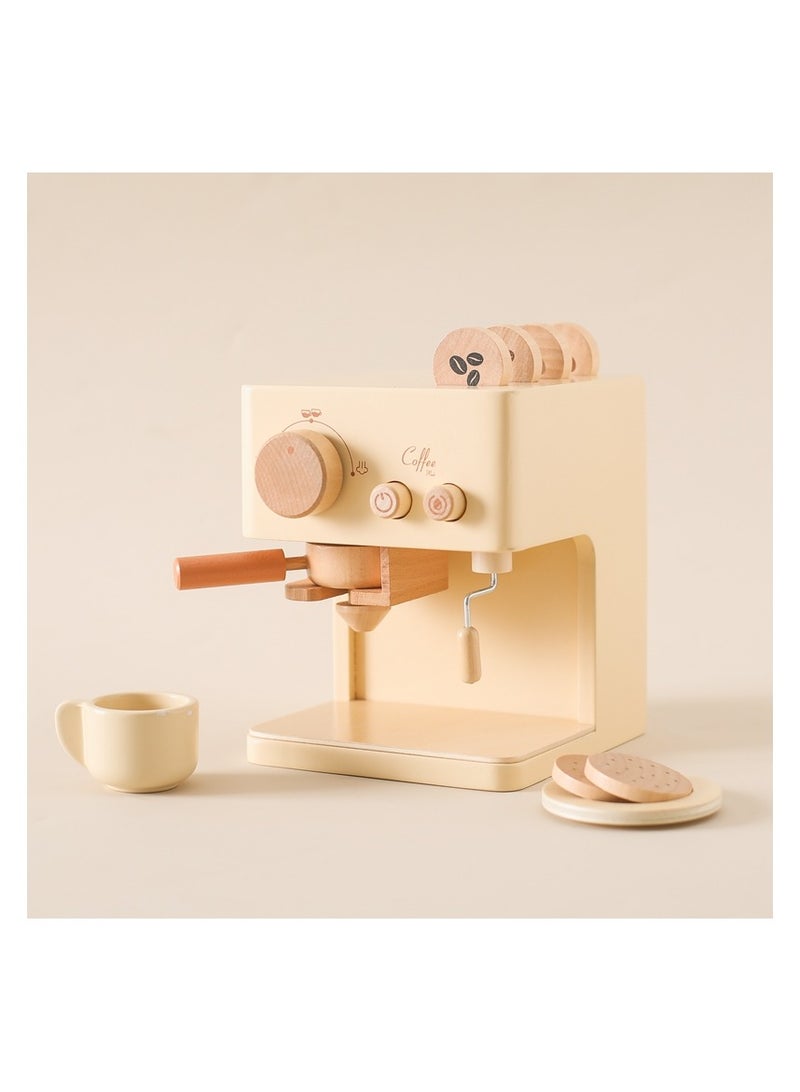 AROAQ Wooden Coffee Machine Toy Set Kitchen Play Parent-child Interactive Sharing Household Toys for Kids - Image 3