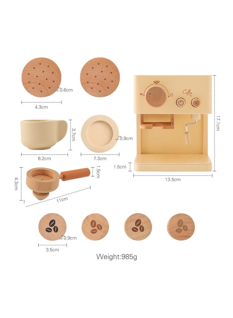 AROAQ Wooden Coffee Machine Toy Set Kitchen Play Parent-child Interactive Sharing Household Toys for Kids - Image 4