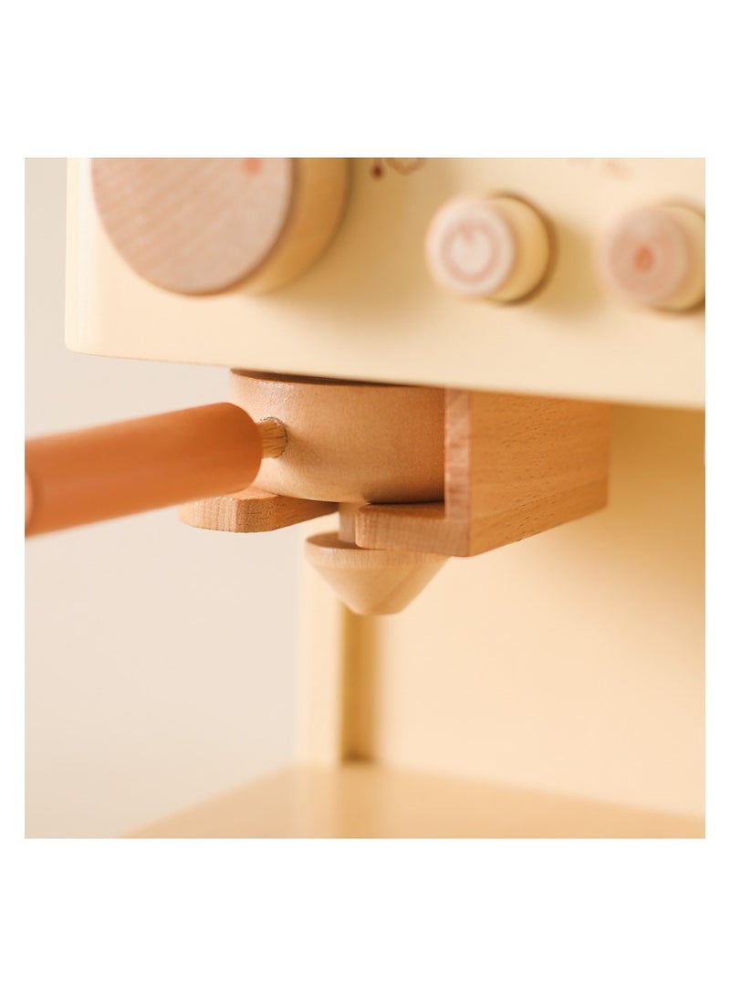 AROAQ Wooden Coffee Machine Toy Set Kitchen Play Parent-child Interactive Sharing Household Toys for Kids - Image 5