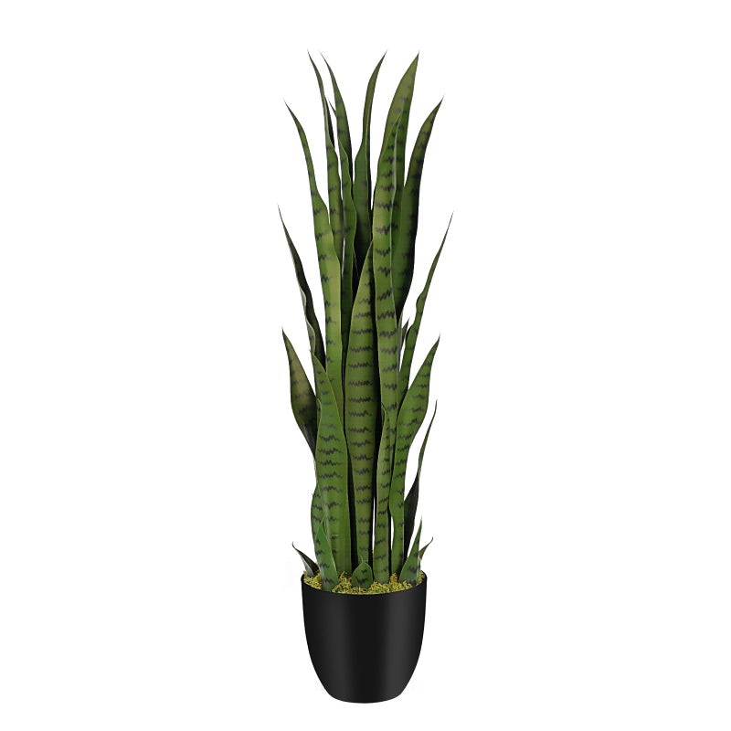 Keeplush 3ft Artificial Snake Plant â€“ 36in Faux Sansevieria Plants, Fake Floor Plant for Indoor Outdoor, Front Porch Patio Home Office Decor, Mother-in-Lawâ€™s Tongue, Green 1Pcs - Image 1