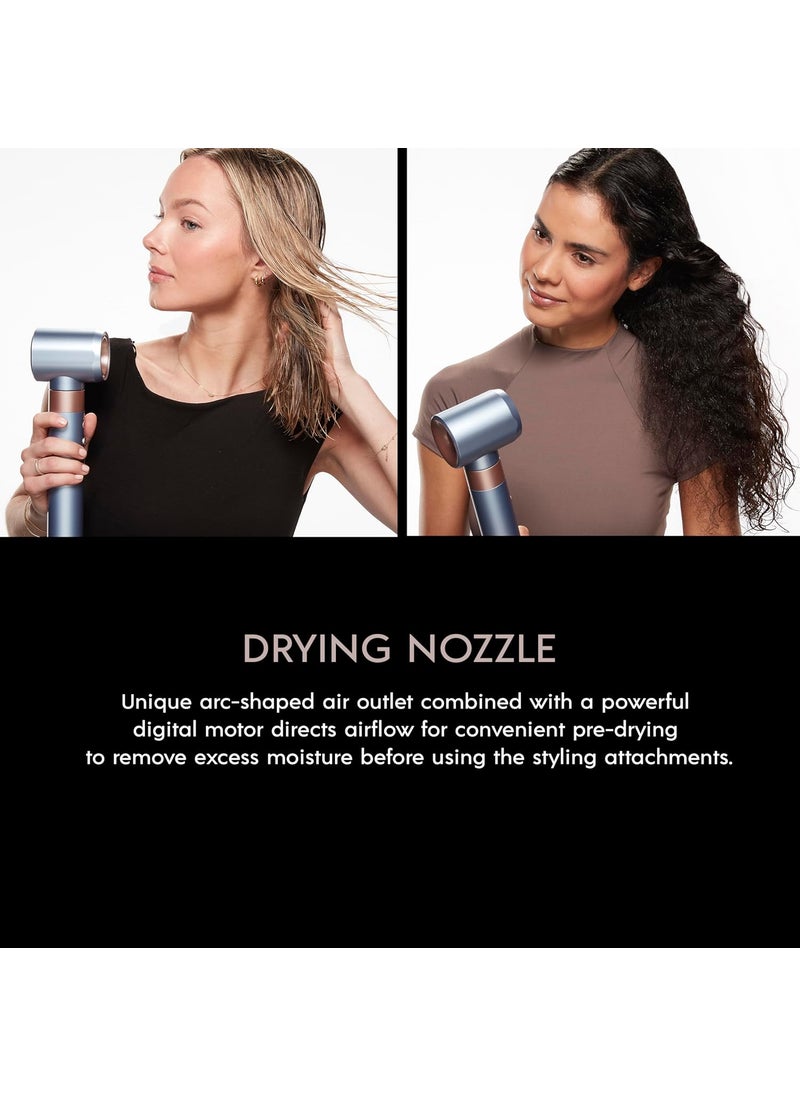 CONAIR INFINITIPRO by CONAIR DigitalAIRE Multi Hair Styler Air Styling System for Curls Waves Blowouts  Volume 4 Attachments to Personalize Your Look Plus Storage Bag Light Blue  - Image 1