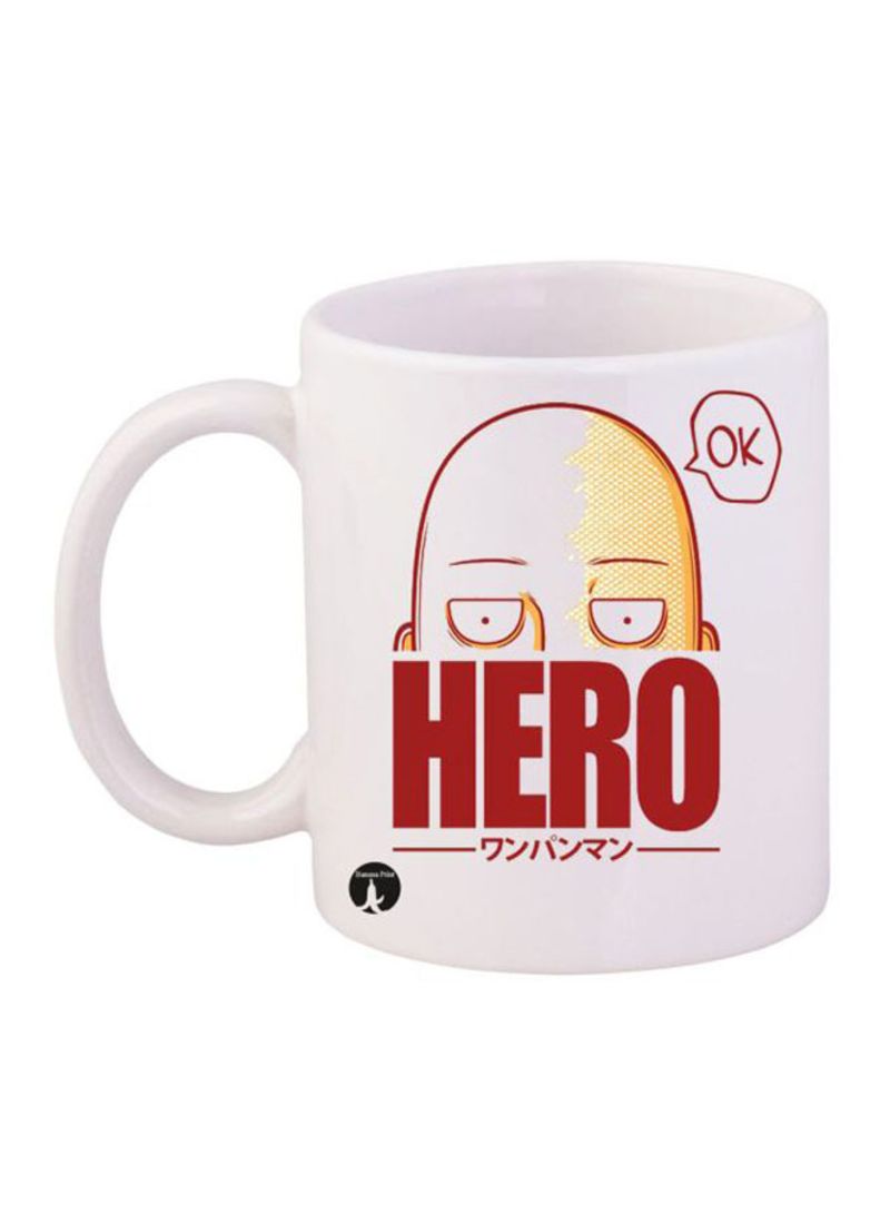 Hero Man Printed Mug White/Red 12ounce