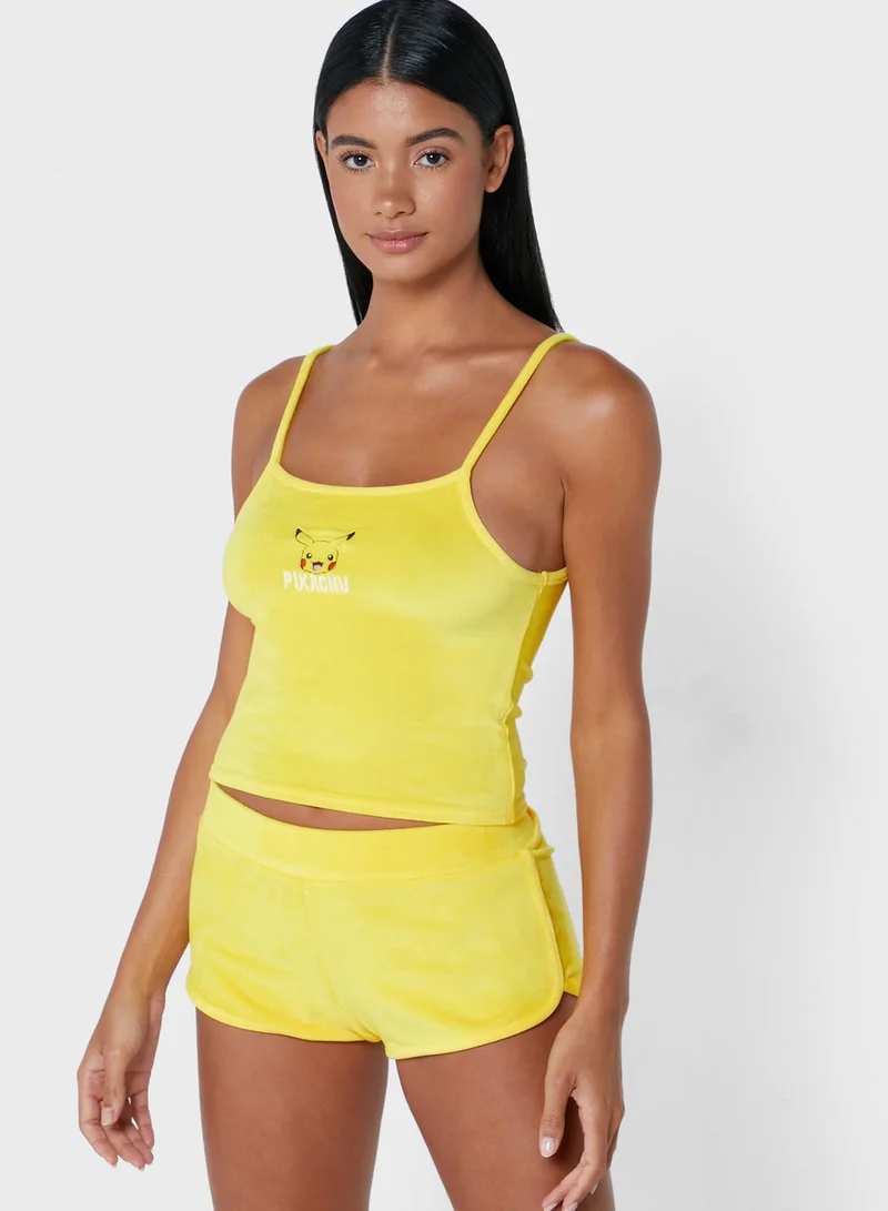 UNDIZ Pikachu Printed Crop Top