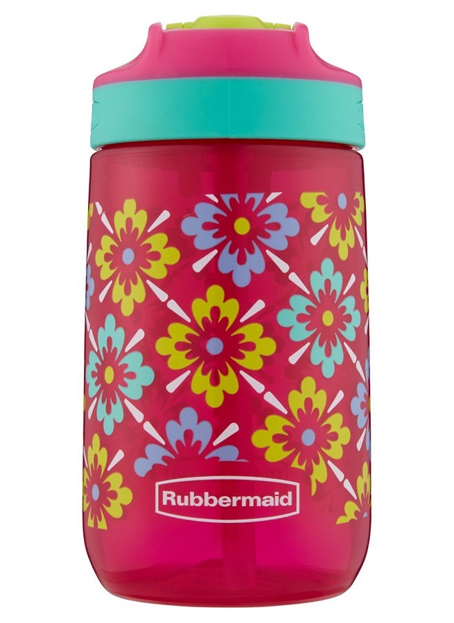 Rubbermaid - Leakproof Sip Kids Water Bottle 14 Oz Tiki Flowers Graphic - Image 1