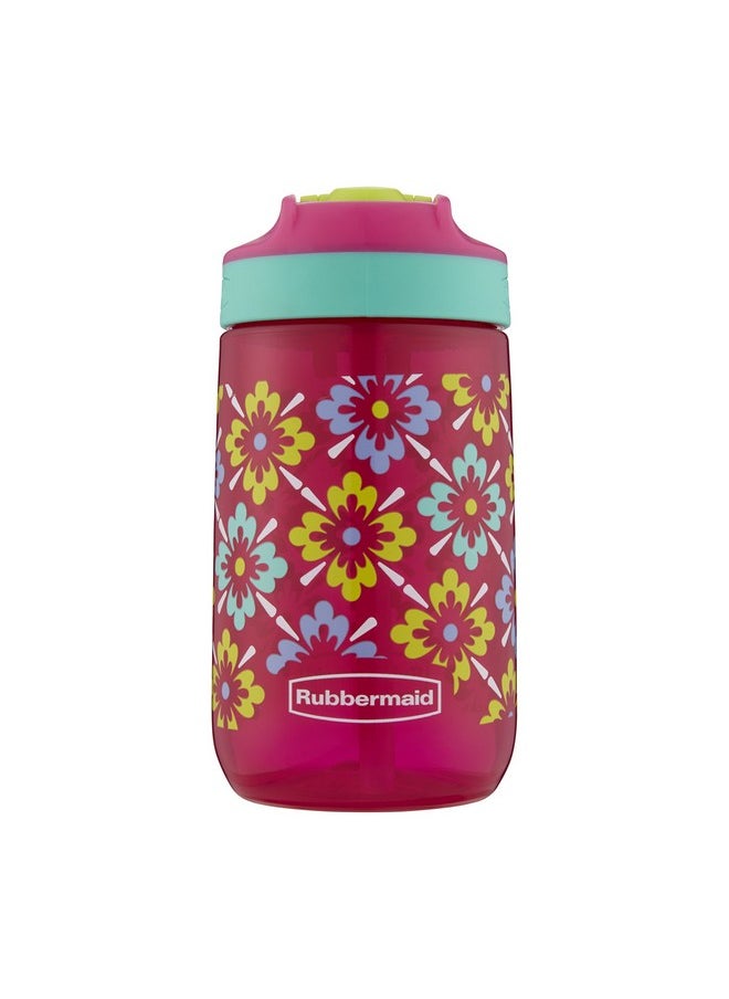 Rubbermaid - Leakproof Sip Kids Water Bottle 14 Oz Tiki Flowers Graphic - Image 1