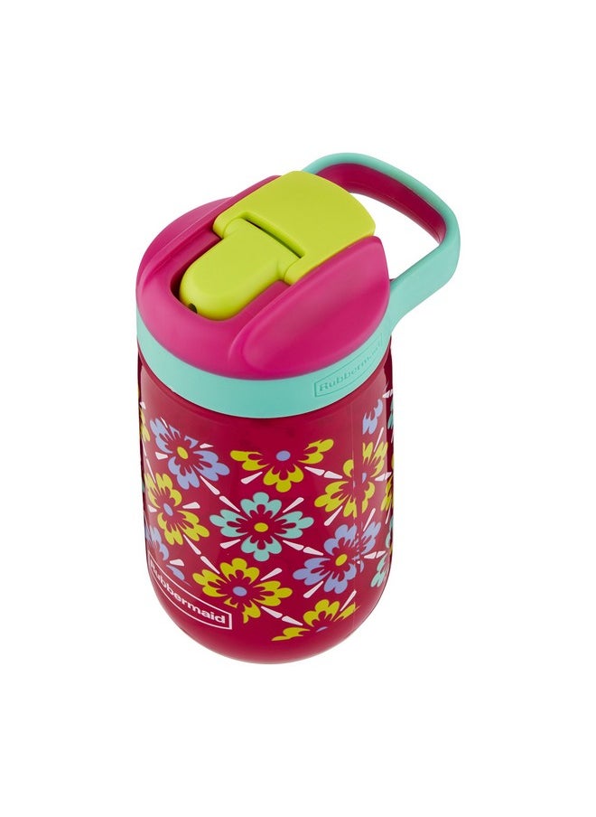 Rubbermaid - Leakproof Sip Kids Water Bottle 14 Oz Tiki Flowers Graphic - Image 1