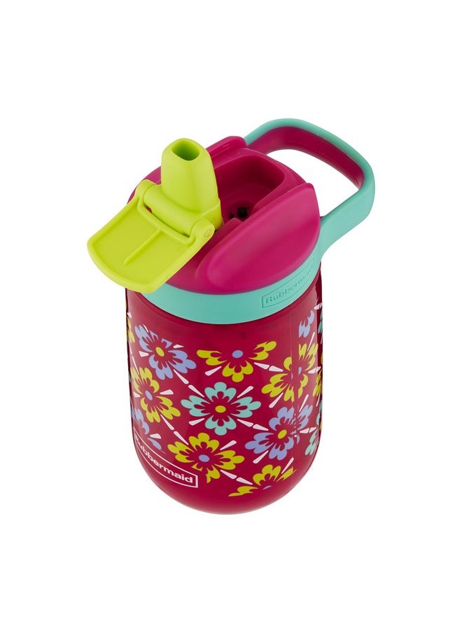 Rubbermaid - Leakproof Sip Kids Water Bottle 14 Oz Tiki Flowers Graphic - Image 1