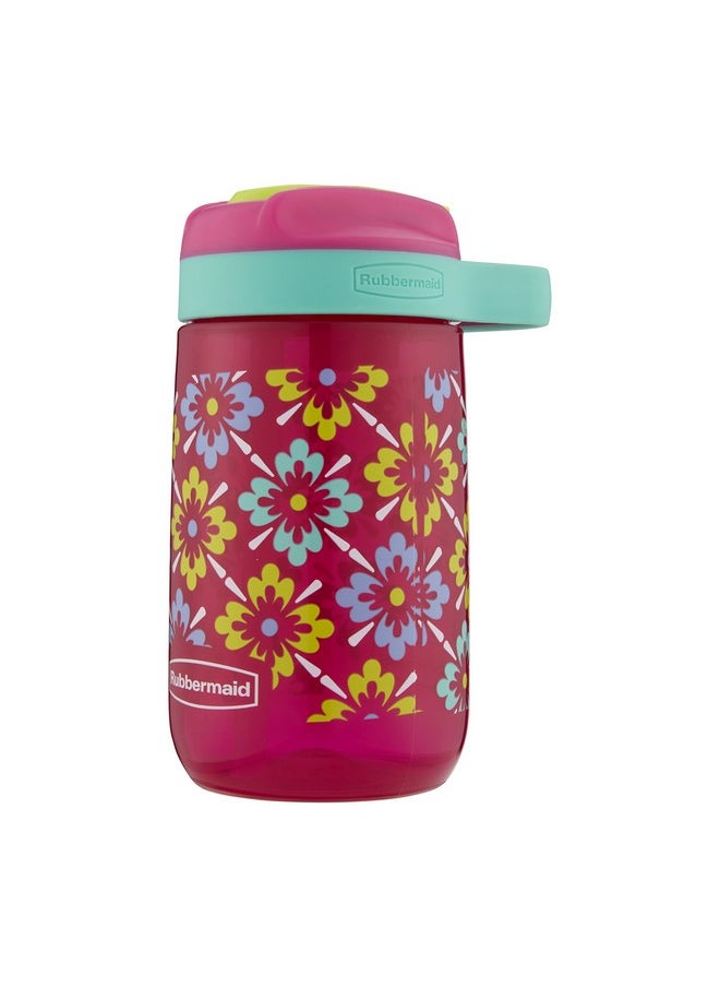 Rubbermaid - Leakproof Sip Kids Water Bottle 14 Oz Tiki Flowers Graphic - Image 1