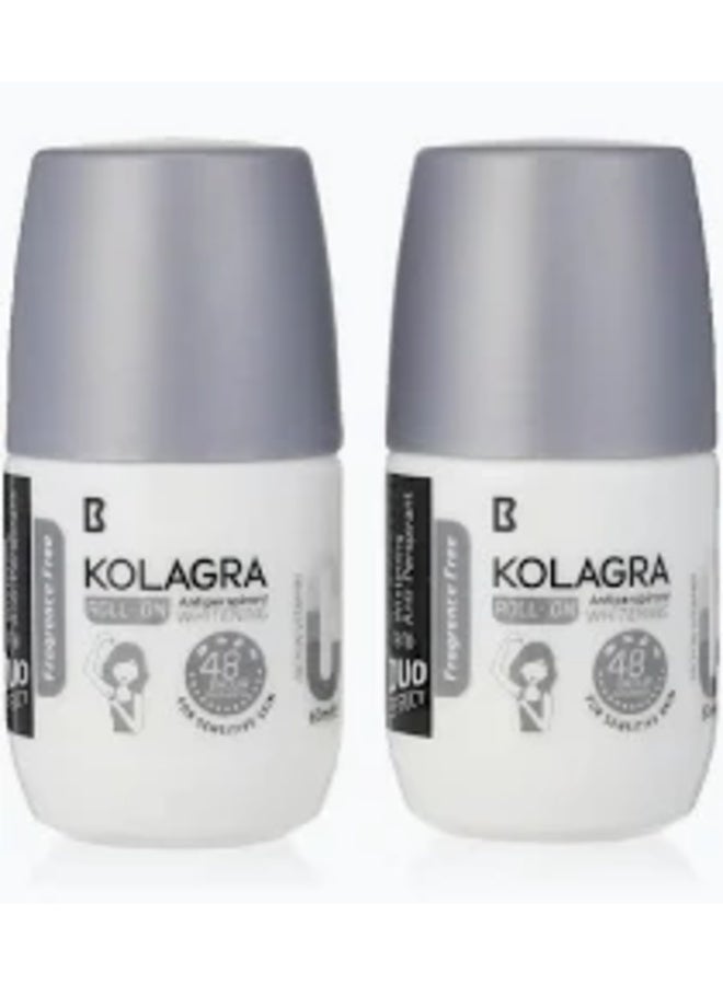 Kolagra Roll on Fragrance Free Duo Effect 1+1 Rich in Vitamin