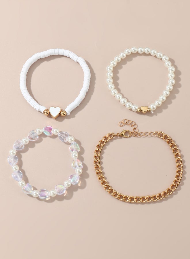 Take Two Pack of 4 - Beaded Heart Bracelet - Image 2