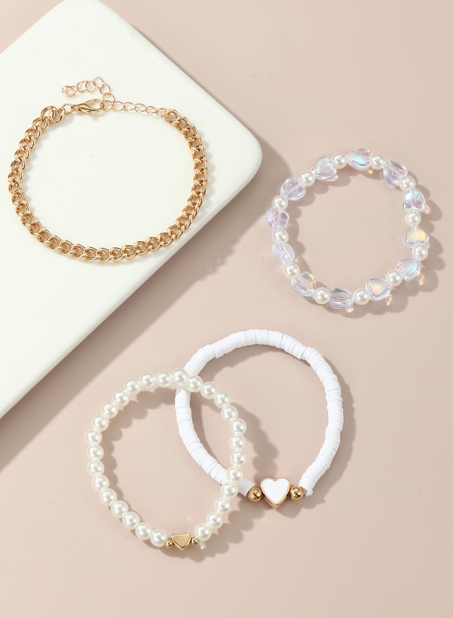 Take Two Pack of 4 - Beaded Heart Bracelet - Image 3