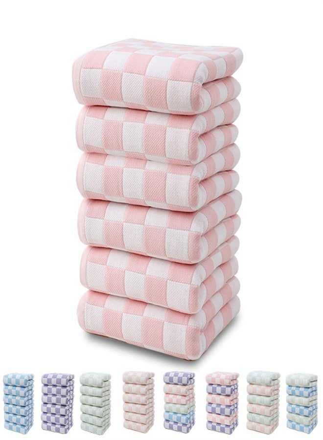 SK Studio Checkered Cotton Hand Towels Set of 5, Ultra Soft Highly Absorbent Bath Towel, 14 x 19 Inches Lightweight and Quick Drying Towels for Body, Sport, Yoga, Blue - Image 3