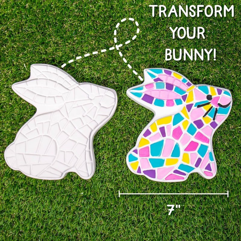 Creative Roots Paint Your Own Bunny Garden Stone, Craft Kits, Stepping Stones Kit for Kids, Ceramics to Paint, Ages 6+ - Image 4