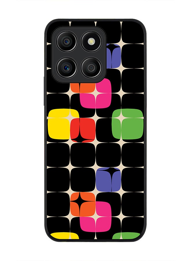 Stylizedd Rugged Black Edge Case for Honor X8b, Slim fit Soft Case Flexible Rubber Edges Anti Drop TPU Gel Thin Cover -  70's Star - Image 1