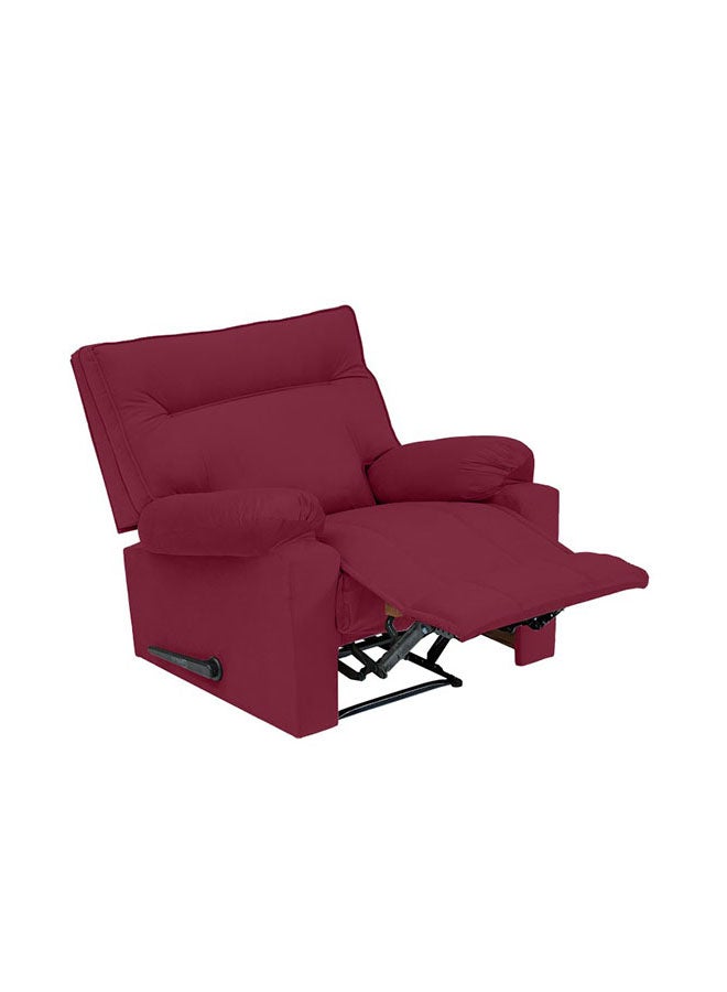 باك كومفرت كرسي استرخاء من باك كومفورت كالما بتنجيد مخملي – مقعد أنيق للاسترخاء مع مسند ظهر ومسند قدم قابلين للتعديل لغرفة المعيشة أو النوم، بمقاس 90×80×95 سم – برغاندي - Image 2