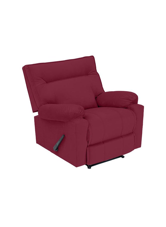 باك كومفرت كرسي استرخاء من باك كومفورت كالما بتنجيد مخملي – مقعد أنيق للاسترخاء مع مسند ظهر ومسند قدم قابلين للتعديل لغرفة المعيشة أو النوم، بمقاس 90×80×95 سم – برغاندي - Image 4