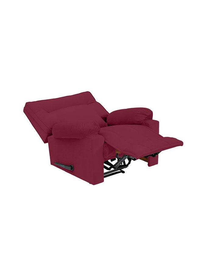 باك كومفرت كرسي استرخاء من باك كومفورت كالما بتنجيد مخملي – مقعد أنيق للاسترخاء مع مسند ظهر ومسند قدم قابلين للتعديل لغرفة المعيشة أو النوم، بمقاس 90×80×95 سم – برغاندي - Image 3