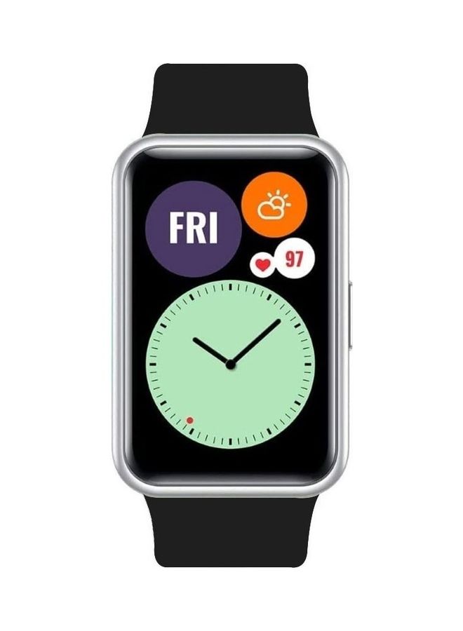 Loquat Adjustable Silicone Sport Watch Bands Replacement Wristband Compatible With Huawei Watch Fit 2 Black - Image 3