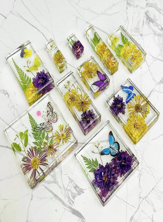 RESINWORLD Upgraded 10 Sizes Epoxy Resin Molds Silicone Kit, Square Rectangle Silicone Molds for Resin, Soap, Candles, Specimen, Dried Flower - Image 5
