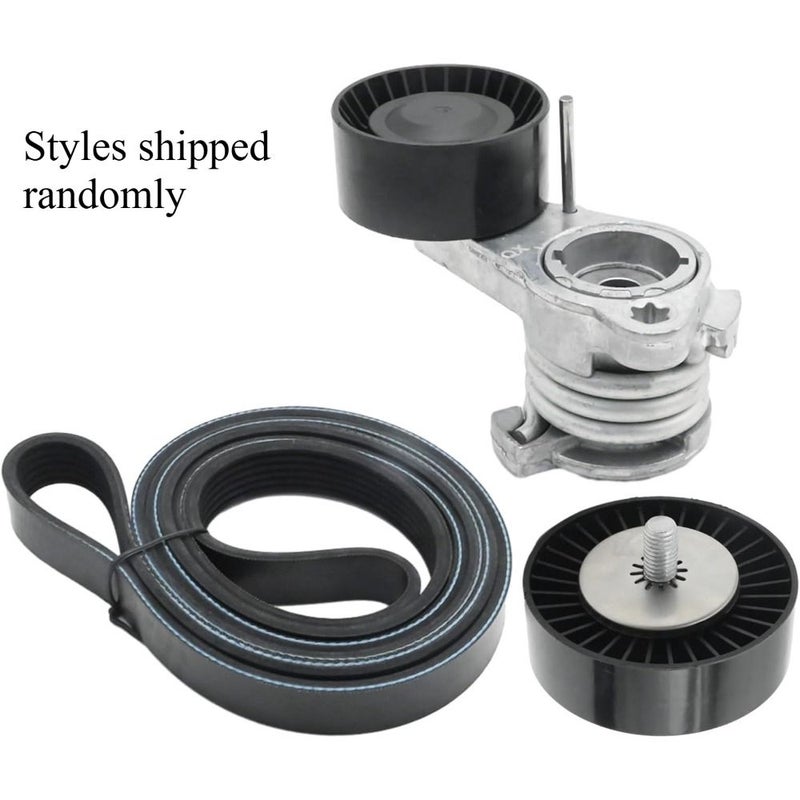 Drive Belt Tensioner and Idler Pulley Kit Replacement Style3 for 128i 2008 2009 2010 2011 2012 2013 - Image 1