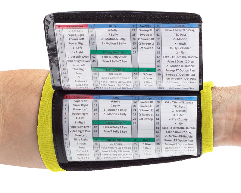 WristCoaches Football Play Wristbands - Youth Quarterback Gear - Wristband Playbook - Softball Wristbands for Signs - Image 1