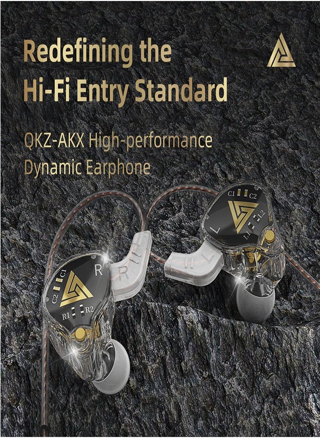 QKZ Compatible With Tablet/Single Port Laptops, All Desktops, Wired With Mic, Sports Running In-Ear Headphones - (Black)  - Image 3