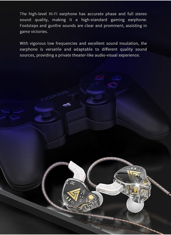 QKZ Compatible With Tablet/Single Port Laptops, All Desktops, Wired With Mic, Sports Running In-Ear Headphones - (Black)  - Image 5