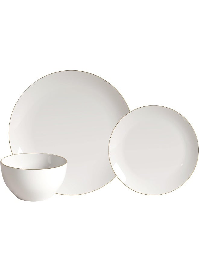 Safdie Premium Ceramic Dinnerware Sets Plates and Bowls Sets Dish Set Dishes Set for 4 Platos De Cocina Dishwasher Safe White - Image 1