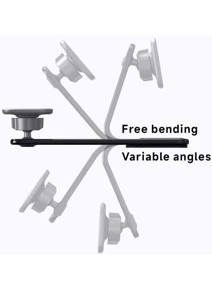 ELTRAZONE Wireless Car Charger 15W Fast Charging Phone Mount – Strong Magnetic Holder with 20pcs N52 Magnets, Adjustable Free Bending Stand, Compatible with iPhone & Android Smartphones - Image 3