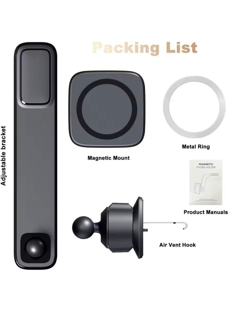 ELTRAZONE Wireless Car Charger 15W Fast Charging Phone Mount – Strong Magnetic Holder with 20pcs N52 Magnets, Adjustable Free Bending Stand, Compatible with iPhone & Android Smartphones - Image 2