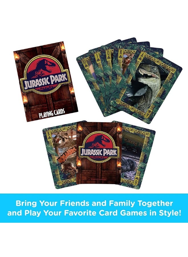 AQUARIUS Jurassic Park Playing Cards  Jurassic Park Themed Deck of Cards for Your Favorite Card Games  Officially Licensed Jurassic Park Merchandise  Collectibles 25 x 35 - Image 1