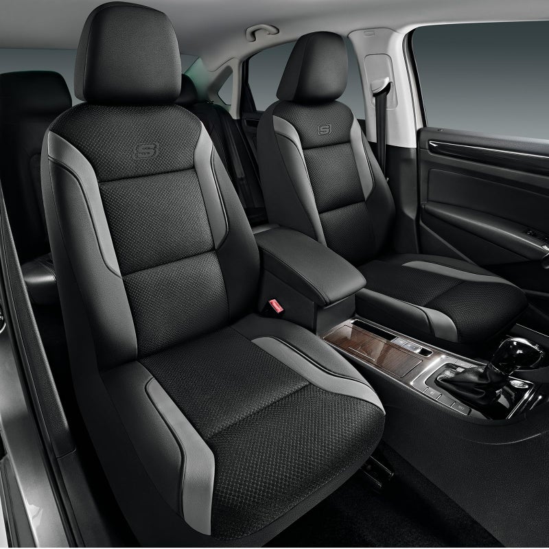Skechers Memory Foam Car Seat Covers Air Cool Mesh Thick Seat Covers Gray Two Front Car Seat Protector Airbag Compatible Automotive Comfort  Protection for Most Cars VanTrucks SUVGrey
