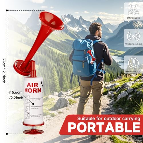 banhao Handheld Air Horn, BANHAO Aluminum Loud Noise Maker Safety Boat Car Sports Events Handheld Air Pump Loud Safety Horn for Boats - Image 5
