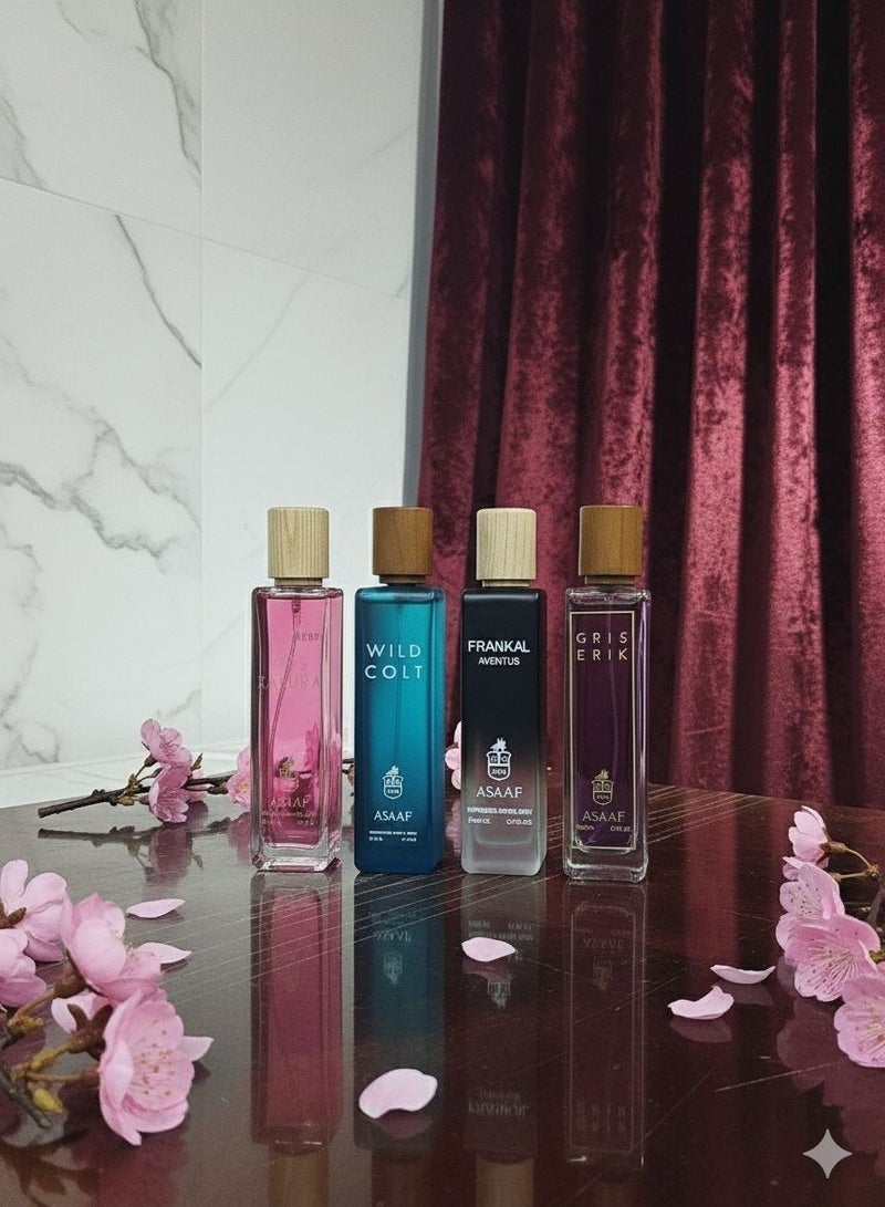 ASAAF PACKAGE ASAAF ( MISS SAKURA + WILD COLT + GRIS ERIK+FRANKEL AVENTUS ) 4*PCS-200 ML - Image 1