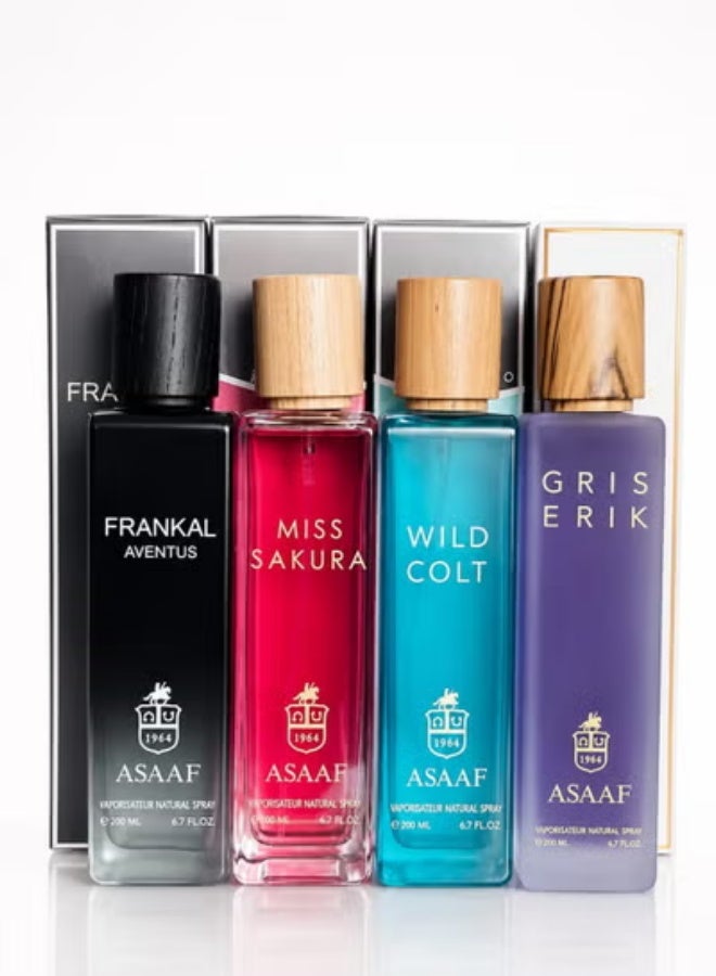 ASAAF PACKAGE ASAAF ( MISS SAKURA + WILD COLT + GRIS ERIK+FRANKEL AVENTUS ) 4*PCS-200 ML - Image 2