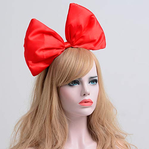 WLBON Bow Headband Hair Bands Big Bow Hair Hoops Women's Party Decoration Headpiece Cosplay Costume Handmade Hair Accessories - 1 Pack Red - Image 4