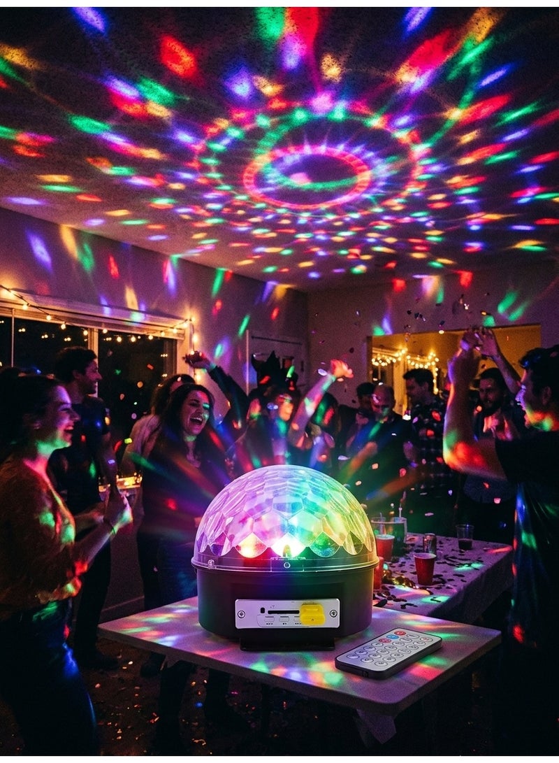 مصباح حفلات ديسكو LED كريستال ماجيك بول مع مكبر صوت بلوتوث، USB وبطاقة SD - Image 4
