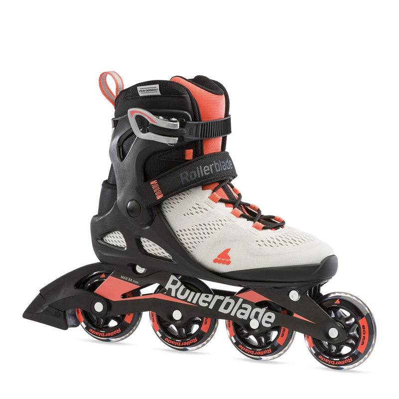 Rollerblade Macroblade 80 Womens Adult Fitness Inline Skate Grey and Coral Performance Inline Skates 7