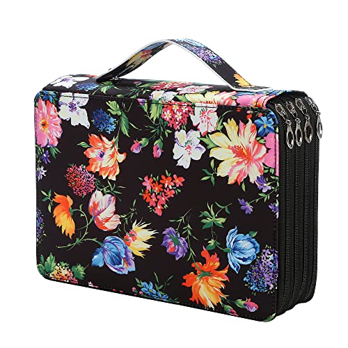 Lbxgap Portable Colored 200 Slots Pencil case Organizer with Printing Pattern for Watercolor Pens or Markers, Pencil Case Organizer for Artist - Image 1