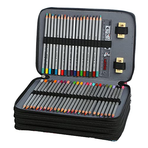 Lbxgap Portable Colored 200 Slots Pencil case Organizer with Printing Pattern for Watercolor Pens or Markers, Pencil Case Organizer for Artist - Image 3