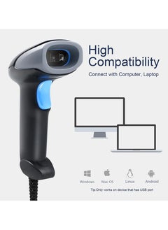 VITION 2D QR Code Scanner, 1D Barcode Scanner with Stand - Handheld USB Wired Automatic Barcode QR Code Reader Bar Code Hand Scanner for Computer POS Laptop (M930Z)  - Image 3