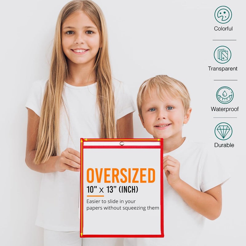 Bonbela أكياس مسح جاف 30 حزمة EASYWipeXL، حجم كبير 10"×13" أكياس مسح جاف متينة قابلة لإعادة الاستخدام، وفر الوقت والورق مع أكياس جيب سريعة الوضوح للصفوف الدراسية، المكتب والمدرسة المنزلية. - Image 3