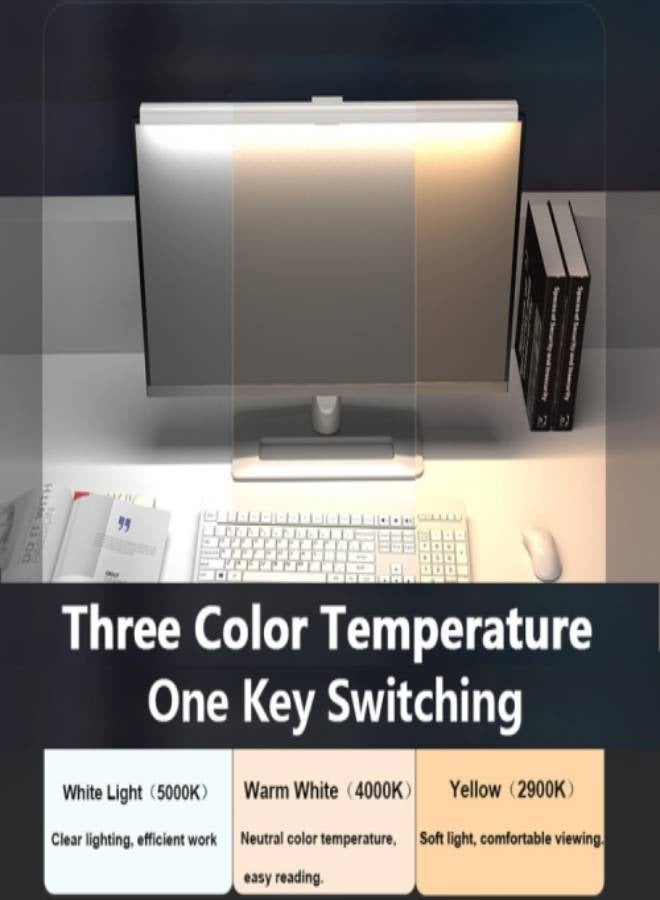 ارواق شريط إضاءة شاشة كمبيوتر TB-301S بطول 50 سم، مصابيح تعليق للشاشة، مع خاصية التعتيم المستمر، ومنفذ USB، ومصباح مكتب للدراسة والقراءة، ومصباح شاشة طاولة (أسود) - Image 5